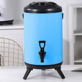 NNEAGS 2X 16L Stainless Steel Insulated Milk Tea Barrel Hot and Cold Beverage Dispenser Container with Faucet Blue