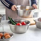 NNEAGS 5Pcs Deepen Matte Stainless Steel Stackable Baking Washing Mixing Bowls Set Food Storage Basin