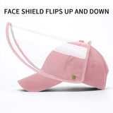 NNEAGS 2X Outdoor Protection Hat Anti-Fog Pollution Dust Protective Cap Full Face HD Shield Cover Kids Pink