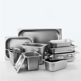 NNEAGS 12X GN Pan Full Size 1/2 GN Pan 6.5cm Deep Stainless Steel Tray with Lid