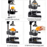 NNEAGS 2X Manual Juicer Hand Press Juice Extractor Squeezer Citrus