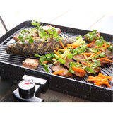 NNEAGS 2 in 1 Electric BBQ Grill Teppanyaki and Steamboat Hotpot Asian Hot Pot