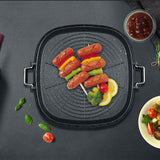 NNEAGS Portable Korean BBQ Butane Gas Stove Stone Grill Plate Non Stick Coated Square
