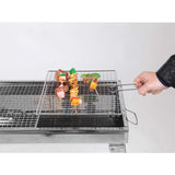 NNEAGS 2X Skewers Grill with Side Tray Portable Stainless Steel Charcoal BBQ Outdoor 6-8 Persons