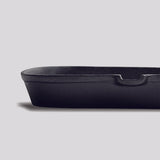 NNEAGS 2X 23.5cm Square Ribbed Cast Iron Frying Pan Skillet Steak Sizzle Platter with Handle