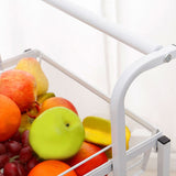 NNEAGS 2X 3 Tier Steel White Adjustable Kitchen Cart Multi-Functional Shelves Portable Storage Organizer with Wheels