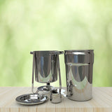 NNEAGS 4X 11L Round Stainless Steel Soup Warmer Marmite Chafer Full Size Catering Chafing Dish