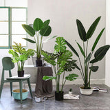 NNEAGS 113cm Artificial Indoor Potted Turtle Back Fake Decoration Tree Flower Pot Plant