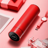 NNEAGS 2X 500ML Stainless Steel Smart LCD Thermometer Display Bottle Vacuum Flask Thermos Red