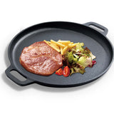 NNEAGS 2X Cast Iron 30cm Frying Pan Skillet Coating Steak Sizzle Platter