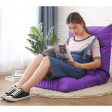 NNEAGS 2X Lounge Floor Recliner Adjustable Lazy Sofa Bed Folding Game Chair Purple