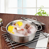 NNEAGS 40cm Top Grade Stockpot Lid Stainless Steel Stock pot Cover