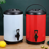 NNEAGS 2X 10L Stainless Steel Insulated Milk Tea Barrel Hot and Cold Beverage Dispenser Container with Faucet Red