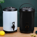 NNEAGS 2X 16L Stainless Steel Insulated Milk Tea Barrel Hot and Cold Beverage Dispenser Container with Faucet Black