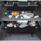 NNEAGS 2X Oxford Cloth Car Storage Trunk Organiser Backseat Multi-Purpose Interior Accessories Black