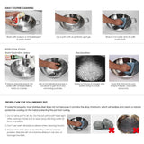NNEAGS 39cm Stainless Steel Steamer Insert Stock Pot Steaming Rack Stockpot Tray