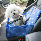 NNEAGS 2X Waterproof Pet Booster Car Seat Breathable Mesh Safety Travel Portable Dog Carrier Bag Blue