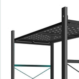 NNEAGS 4 Tier Steel Black Foldable Display Stand Multi-Functional Shelves Portable Storage Organizer with Wheels