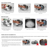 NNEAGS 43cm Stainless Steel Steamer Insert Stock Pot Steaming Rack Stockpot Tray