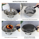NNEAGS BBQ Grill Stainless Steel Portable Smokeless Charcoal Grill Home Outdoor Camping