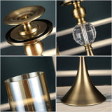 NNEAGS 43cm Glass Candle Holder Candle Stand Glass/Metal