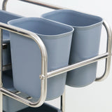 NNEAGS 3 Tier Food Trolley Food Waste Cart Five Buckets Kitchen Food Utility 80x43x89cm Round