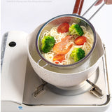 NNEAGS Stainless Steel Perforated Colander Fine Mesh Net Food Strainer Basket with Handle Skimmer Sieve Set