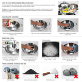 NNEAGS Stainless Steel Fry Pan 36cm Frying Pan Induction FryPan Non Stick Interior