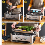 NNEAGS 36CM Portable Stainless Steel Outdoor Chafing Dish BBQ Fish Stove Grill Plate