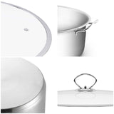 NNEAGS 2X Stainless Steel  26cm Casserole With Lid Induction Cookware