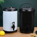 NNEAGS 4X 16L Stainless Steel Insulated Milk Tea Barrel Hot and Cold Beverage Dispenser Container with Faucet Black