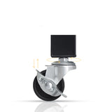 NNEAGS 5 Tier Steel Black Foldable Kitchen Cart Multi-Functional Shelves Portable Storage Organizer with Wheels