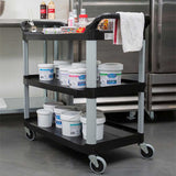 NNEAGS 2X 3 Tier Food Trolley Food Waste Cart w/ 2 Bin Food Utility Kitchen Large