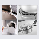 NNEAGS 4X 6.5L Stainless Steel Round Soup Tureen Bowl Station Roll Top Buffet Chafing Dish Catering Chafer Food Warmer Server