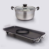 NNEAGS 2X Electric Steamboat Asian Hot Pot Soup Maker Fondue Teppanyaki Hotpot Grill