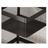 NNEAGS 2X 5 Tier Steel Square Rotating Kitchen Cart Multi-Functional Shelves Portable Storage Organizer with Wheels