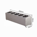 NNEAGS 2X 18/10 Stainless Steel Conical Utensils Cutlery Holder with 5 Holes