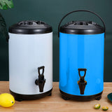 NNEAGS 4X 14L Stainless Steel Insulated Milk Tea Barrel Hot and Cold Beverage Dispenser Container with Faucet Blue