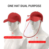 NNEAGS 2X Outdoor Protection Hat Anti-Fog Pollution Dust Protective Cap Full Face HD Shield Cover Kids Red