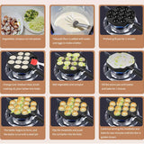 NNEAGS 2X 18CM Cast Iron Takoyaki Fry Pan Octopus Balls Maker 12 Hole Cavities Grill Mold
