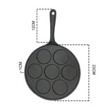 NNEAGS 2X 23cm Cast Iron Takoyaki Fry Pan Octopus Balls Maker 7 Hole Cavities Grill Mold