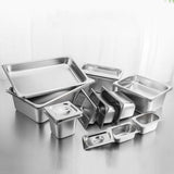 NNEAGS 4X GN Pan Full Size 1/3 GN Pan 20cm Deep Stainless Steel Tray With Lid