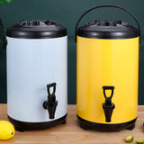 NNEAGS 8X 18L Stainless Steel Insulated Milk Tea Barrel Hot and Cold Beverage Dispenser Container with Faucet White