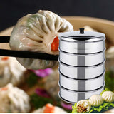 NNEAGS 5 Tier 25cm Stainless Steel Steamers With Lid Work inside of Basket Pot Steamers