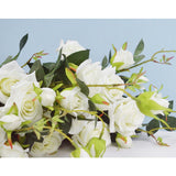NNEAGS 12pcs Artificial Silk Flower Fake Rose Bouquet Table Decor White