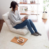 NNEAGS Floor Recliner Folding Lounge Sofa Futon Couch Folding Chair Cushion White