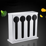 NNEAGS 2X Stainless Steel Buffet Restaurant Spoon Utensil Holder Storage Rack 4 Holes