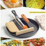 NNEAGS 2X 26cm Round Cast Iron Frying Pan Skillet Griddle Sizzle Platter