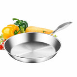 NNEAGS Stainless Steel Fry Pan 28cm 36cm Frying Pan Top Grade Induction Cooking