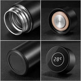 NNEAGS 2X 500ML Stainless Steel Smart LCD Thermometer Display Bottle Vacuum Flask Thermos Black